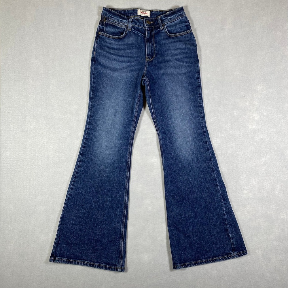 Wrangler High Rise Fierce Flare Jeans Womens 2x30 Blue Denim Retro Western 70s